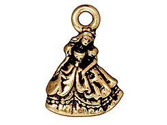 10 - TierraCast Pewter CHARM Princess Antique Gold Plated 