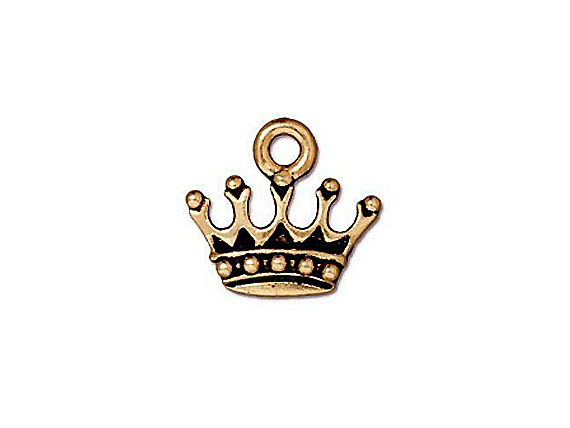 10 - TierraCast Pewter CHARM King' s Crown Antique Gold Plated 
