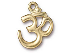 5 - TierraCast Pewter Pendant Om Ohm Gold Plated