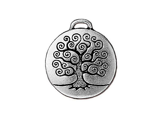 5 - TierraCast Pewter Pendant Tree of Life Antique Silver Plated