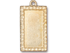 5 - TierraCast Pewter Pendant Rectangle Frame Bright Gold Plated