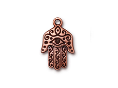 10 - TierraCast Pewter CHARM Hamsa Antique Copper Plated 