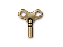 5 - TierraCast Pewter DROP Winding Key, Oxidized Brass Finish 