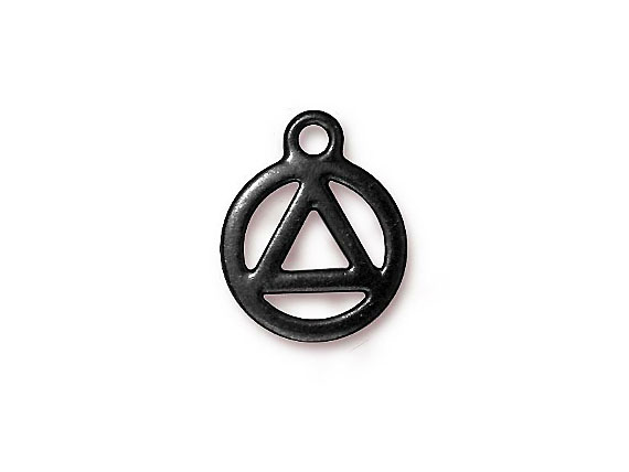 10 - TierraCast Black Finish Pewter Recovery Charm
