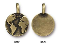 10 - TierraCast Oxidized Brass Earth Charm