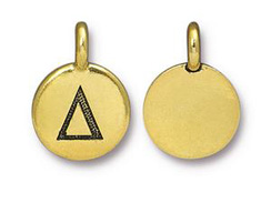 TierraCast Pewter Alphabet Charm Antique Gold Plated -  Delta