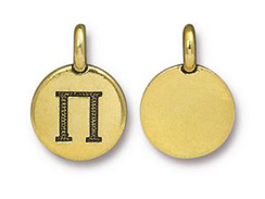 TierraCast Pewter Alphabet Charm Antique Gold Plated -  PI