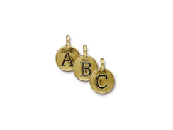  Pewter Alphabet Charms Antique Gold Plated -  Starter Set of 26 Charms
