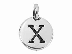 TierraCast Pewter Alphabet Charm Antique Silver Plated -  X