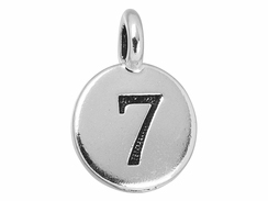 TierraCast Pewter Number Charm Antique Silver Plated - 7