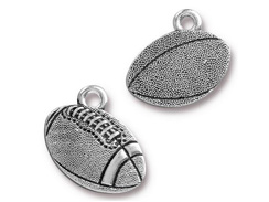 5 - TierraCast Football Pewter Charm Antique Silver Plated