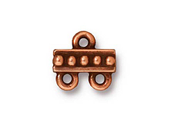 20 - TierraCast Pewter LINK Beaded Strip 2 1 Connector, Antique Copper Plated