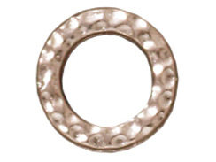 10 - TierraCast Pewter LINK Sm Hammered Ring, Bright Rhodium Plated