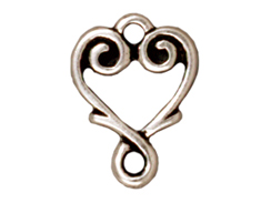 20 - TierraCast Pewter LINK Vine Heart , Antique Silver Plated