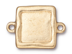 5 - TierraCast Pewter Simple Square Link Bright Gold Plated
