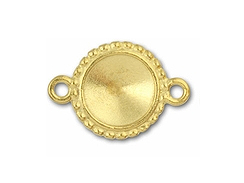 10 - TierraCast Pewter LINK  Beaded Rivoli Holder Bright Gold Plated 