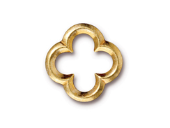 10 - TierraCast Pewter LINK Large Quatrefoil,, Bright Gold Plated