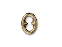 10 - TierraCast Pewter LINK Oval Quatrefoil, Oxidized Brass Plated
