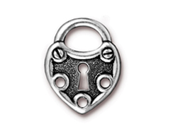 5 - TierraCast Pewter LINK Lock, Antique Silver Plated