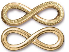 4 - Tierracast Bright Gold Plated Pewter Infinity Link