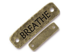 TierraCast Oxidized Brass Finish Pewter Breathe Bar Connector Link 1.5 Inch 