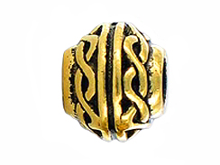 20 - TierraCast Pewter BEAD Braided Design Large Hole Spacer, Antique Gold Plated 