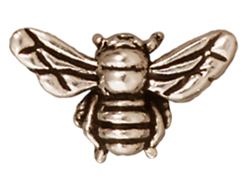 10 - TierraCast Pewter BEAD Honey Bee , Antique Silver Plated