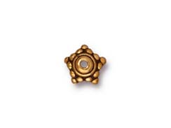 20 - TierraCast Pewter BEAD CAP Star Antique Gold Plated