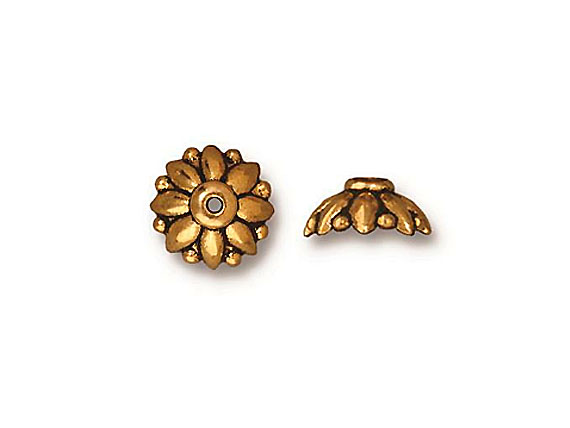 20 - TierraCast Pewter BEAD CAP Dharma Antique Gold Plated