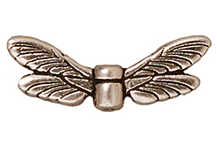 20 - TierraCast Pewter BEAD Dragonfly Wings, Antique Silver Plated