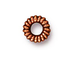 50 - TierraCast Pewter BEAD Small Coiled Ring, Antique Copper Plated