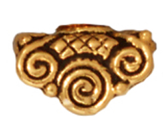 20 - TierraCast Pewter BEAD CAP Mirage , Antique Gold Plated