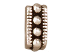 25 - TierraCast Pewter BEAD Rococo Beaded Edge Square, Antique SilverPlated