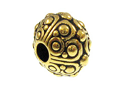 10 - TierraCast Pewter BEAD Oasis Large Hole Antique Gold Plated 