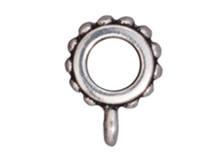 10 - TierraCast Pewter BAIL Beaded with Large Hole Antique Silver Plated 