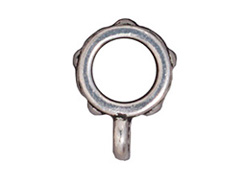 10 - TierraCast Pewter BAIL Legend with Large Hole Antique Silver Plated 