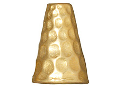 10 - TierraCast Pewter CONE Tall Hammertone Bright Gold Plated 