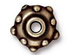 10 - TierraCast Pewter BEAD Large Hole Rivot , Oxidized Brass
