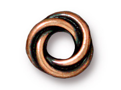 20 - TierraCast Pewter BEAD Twisted Spacer Antique Copper Plated