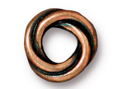 20 - TierraCast Pewter BEAD Twisted Spacer Antique Copper Plated