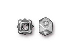 20 - TierraCast Pewter BEAD Faceted Cube Bright Rhodium Plated