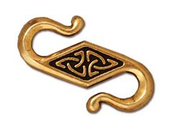 10 - TierraCast Pewter CLASP Celtic S Hook Antique Gold Plated
