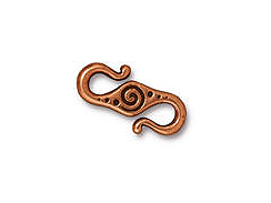 10 - TierraCast Pewter Pewter spiral S Hook Clasp Antique Copper Plated