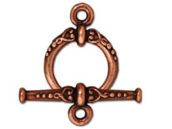 5 - TierraCast Pewter Antique Copper Plated Heirloom Toggle Clasp