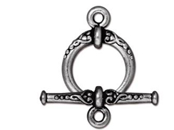 5 - TierraCast Pewter Heirloom Toggle Clasp Antique Rhodium Plated 