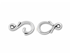 10 - TierraCast Pewter Vine Hook & Eye Clasp set Antique Silver Plated