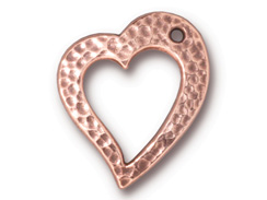 10 - TierraCast Pewter Floating Heart Charm Antique Copper Plated