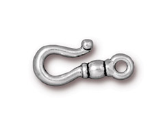 10 - TierraCast Pewter Classic Hook Clasp Antique Silver Plated