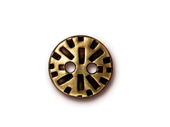 10 - TierraCast Pewter Button Round Radiant Oxidized Brass