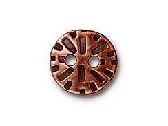 10 - TierraCast Pewter Button Round Radiant Antique Copper Plated